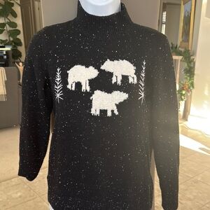 Black Sweater with Polar Bear Design